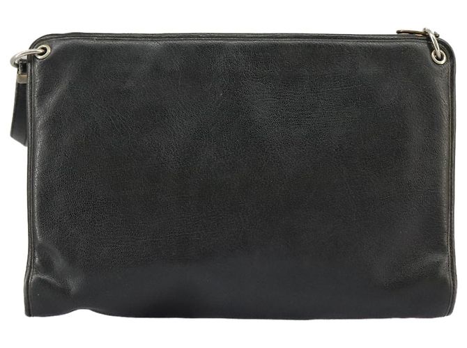Borsa a spalla Christian Dior in pelle nera Auth 98852 Nero - vista 3