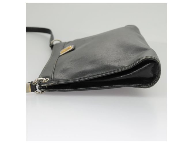 Borsa a spalla Christian Dior in pelle nera Auth 98852 Nero - vista 4