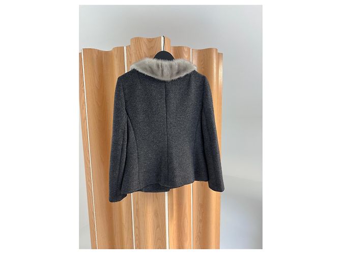 Dolce & Gabbana grey wool and mink jacket - view 3