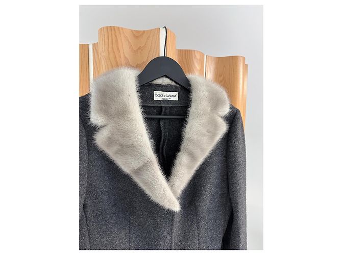 Dolce & Gabbana grey wool and mink jacket - view 6