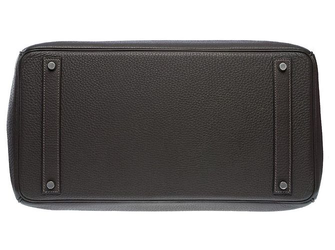 Hermès Sac HERMES Birkin 40 en Cuir Gris - 102260 - vue 11