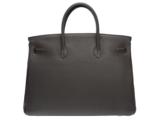 Hermès Sac HERMES Birkin 40 en Cuir Gris - 102260 - vue 4