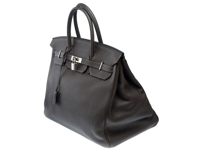 Hermès Sac HERMES Birkin 40 en Cuir Gris - 102260 - vue 5