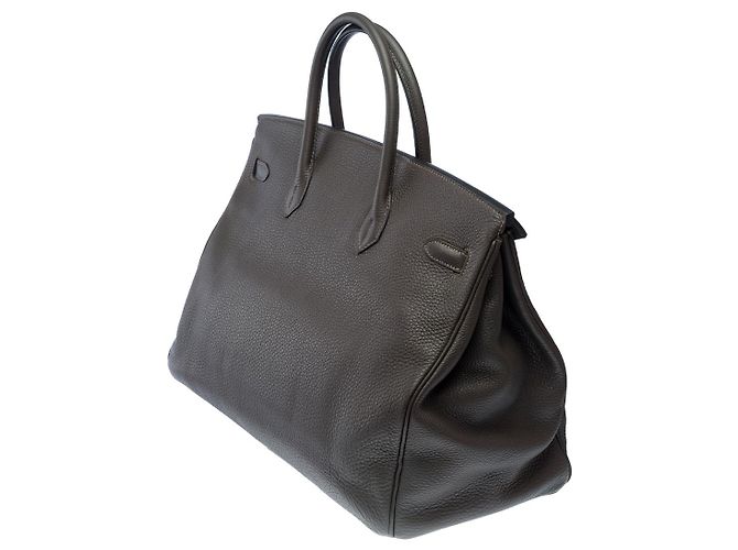 Hermès Sac HERMES Birkin 40 en Cuir Gris - 102260 - vue 6