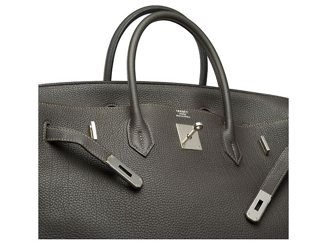 Hermès Sac HERMES Birkin 40 en Cuir Gris - 102260 - vue 7