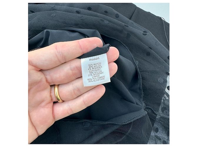 Autre Marque Michelle Mason Schulterfreies Midi-Kleid Schwarz - Ansicht 6