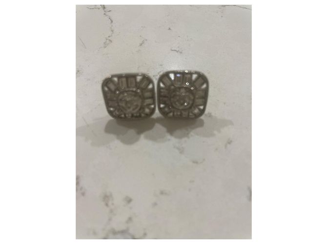 Orecchini quadrati scintillanti di Chanel Silver hardware - vista 3