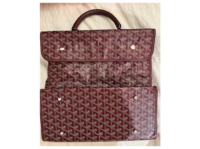 Borsa da viaggio Goyard Rosso Scuro Tela Bordò - vista 3