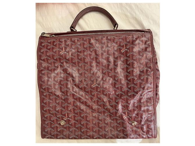 Borsa da viaggio Goyard Rosso Scuro Tela Bordò - vista 4