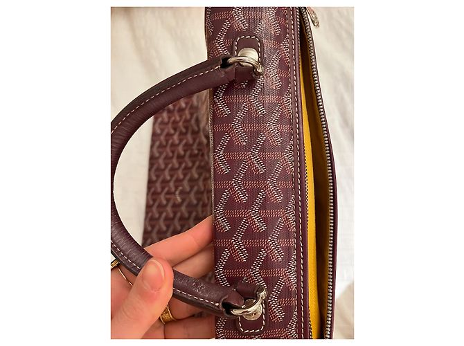 Borsa da viaggio Goyard Rosso Scuro Tela Bordò - vista 5