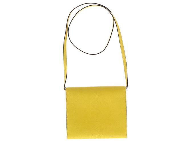 Borsa a spalla Cinhetic To Go di Hermès in pelle gialla Giallo Cammello - vista 2