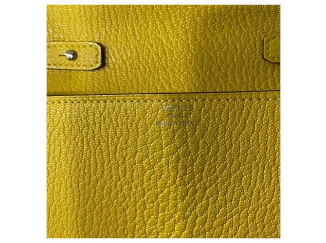 Borsa a spalla Cinhetic To Go di Hermès in pelle gialla Giallo Cammello - vista 6