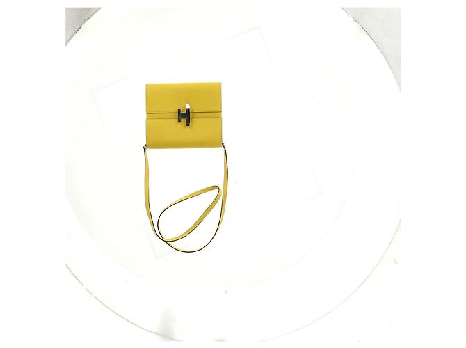 Borsa a spalla Cinhetic To Go di Hermès in pelle gialla Giallo Cammello - vista 9