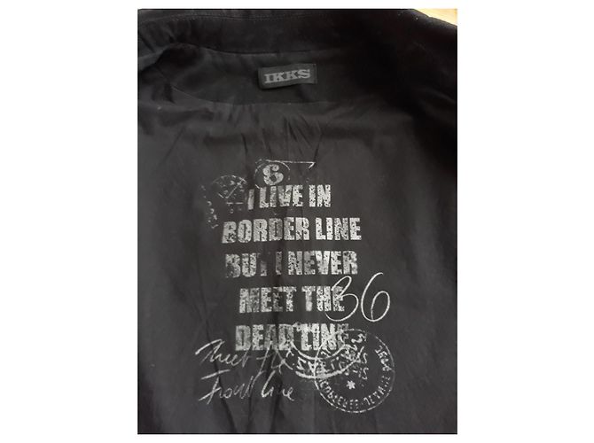 Giacca Ikks Stile Gotico Nera in Cotone e Pelle Nero - vista 5