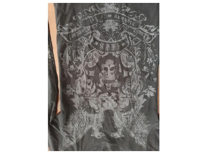 T-shirt a maniche lunghe Ikks stile tatuaggio nero - vista 3