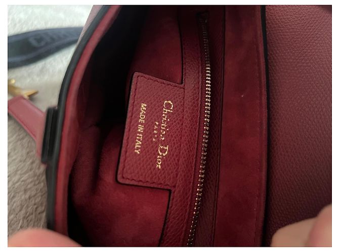 Bolsa de ombro Christian Dior Saddle Vermelha de Couro Vermelho - vista 5
