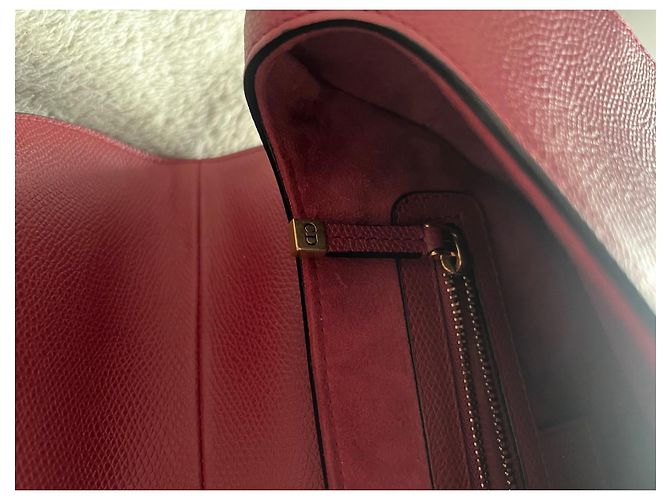 Bolsa de ombro Christian Dior Saddle Vermelha de Couro Vermelho - vista 6