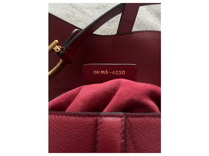 Bolsa de ombro Christian Dior Saddle Vermelha de Couro Vermelho - vista 7