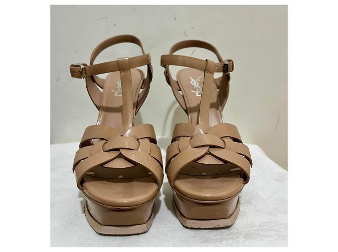 Saint Laurent SL Tribute High Heels aus nude-lackleder Beige Fleisch - Ansicht 4