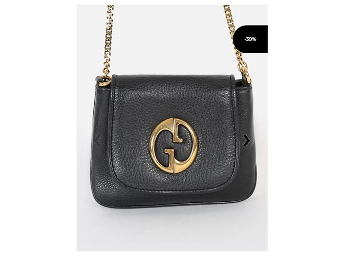 Clutch Gucci 1973 in pelle nera Nero - vista 2