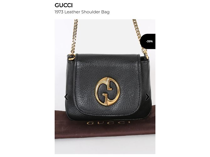Clutch Gucci 1973 in pelle nera Nero - vista 3