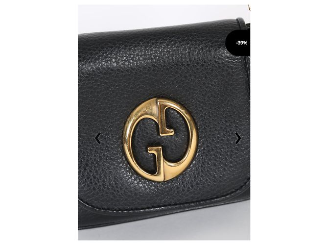 Clutch Gucci 1973 in pelle nera Nero - vista 6