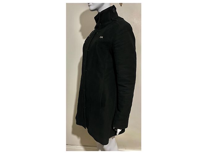 Thomas Burberry Vintage schwarzer Mantel mit Karofutter - Ansicht 3