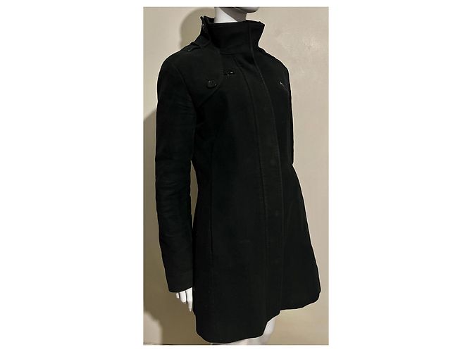 Thomas Burberry Vintage schwarzer Mantel mit Karofutter - Ansicht 4