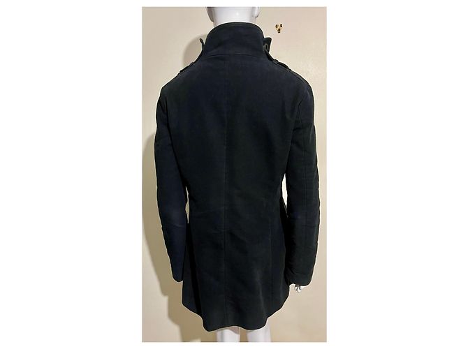 Thomas Burberry Vintage schwarzer Mantel mit Karofutter - Ansicht 5