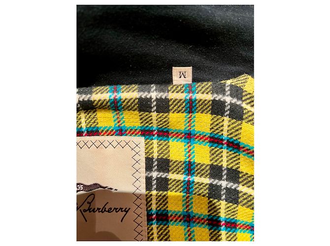 Thomas Burberry Vintage schwarzer Mantel mit Karofutter - Ansicht 9