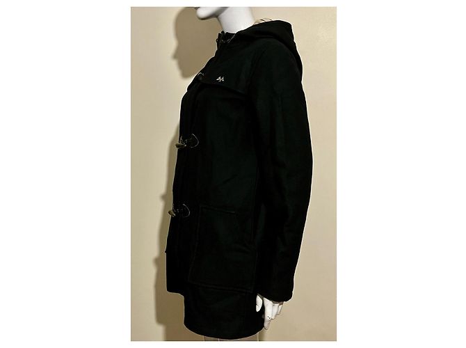 Thomas Burberry Cappotto duffle nero vintage con cappuccio in lana - vista 3