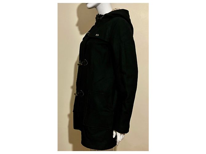 Thomas Burberry Cappotto duffle nero vintage con cappuccio in lana - vista 8
