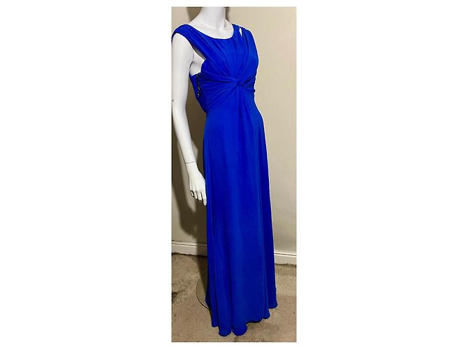 Vera Wang Abito da sera greco blu cielo - vista 2