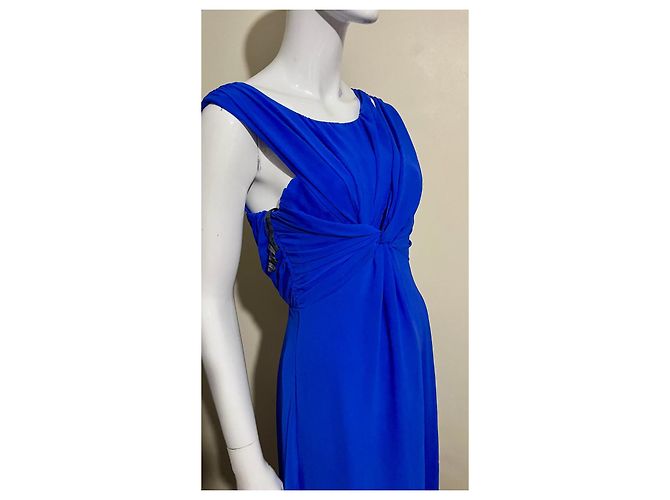 Vera Wang Abito da sera greco blu cielo - vista 3