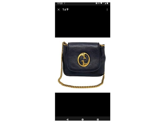 Clutch Gucci 1973 in pelle nera Nero - vista 2