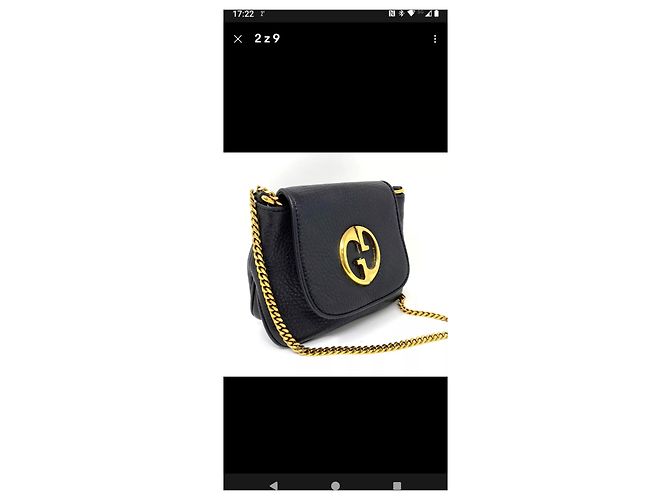 Clutch Gucci 1973 in pelle nera Nero - vista 3