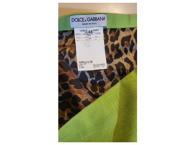 Completo gonna Dolce & Gabbana verde seta e cotone Verde chiaro - vista 6