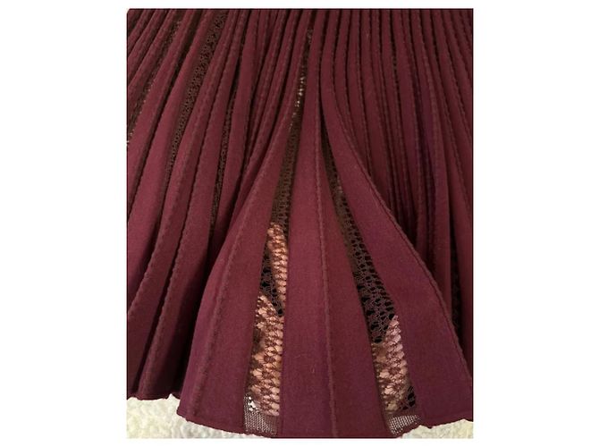Mini vestido Alaïa de lana burdeos - vista 11