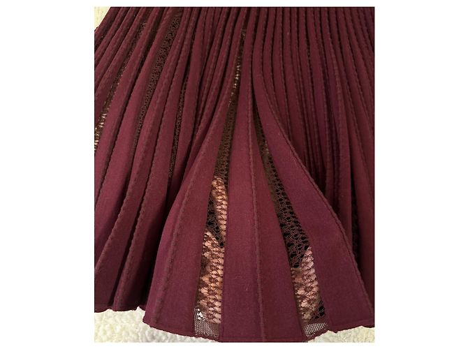 Mini vestido Alaïa de lana burdeos - vista 5