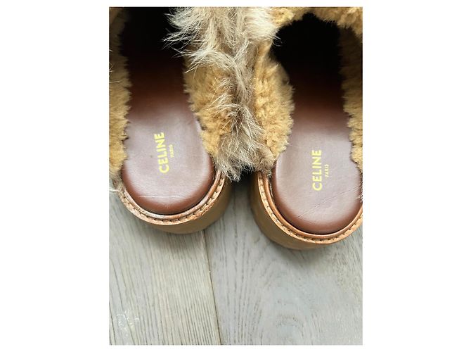Céline Clogs aus beigem Kunstfell - Ansicht 5