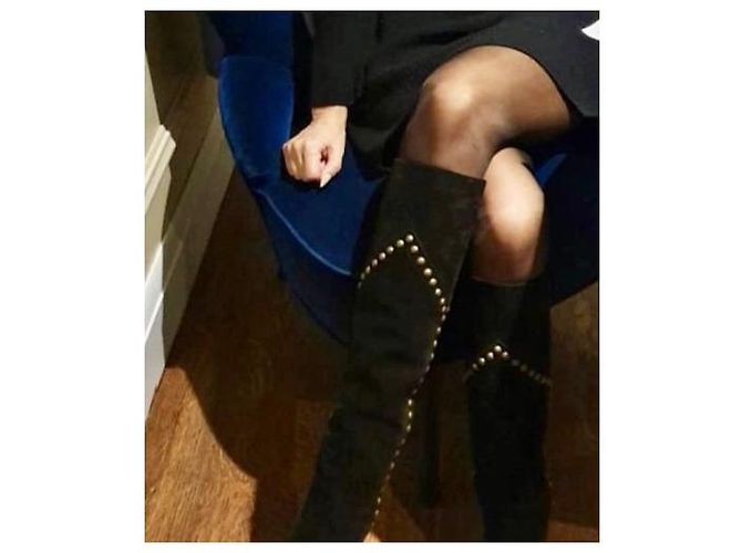Saint Laurent Fransenstiefel Schwarz Hirschleder - Ansicht 13