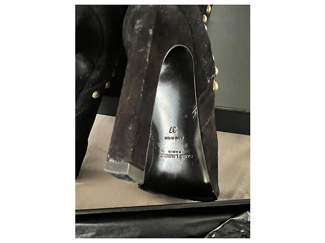 Saint Laurent Fransenstiefel Schwarz Hirschleder - Ansicht 8