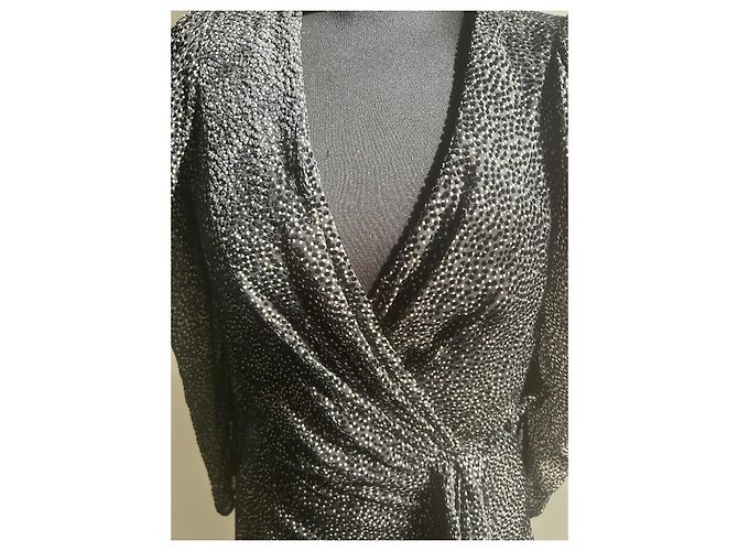 Vestido Ba&Sh Preto com Bolinhas Brancas de Viscose - vista 3