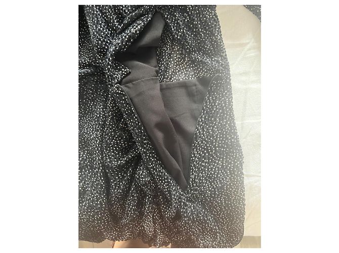 Vestido Ba&Sh Preto com Bolinhas Brancas de Viscose - vista 8