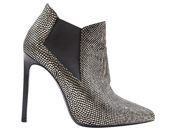 Stivaletti Saint Laurent in pelle dorata D'oro - vista 4