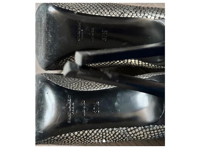 Stivaletti Saint Laurent in pelle dorata D'oro - vista 6