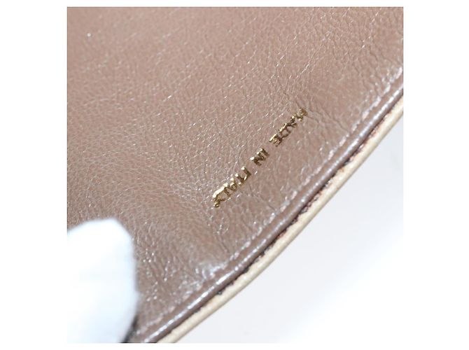 Borsa a spalla CHANEL in pelle di agnello beige oro CC Auth bs19652 D'oro - vista 19