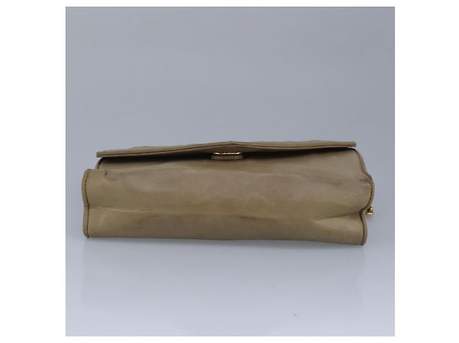 Borsa a spalla CHANEL in pelle di agnello beige oro CC Auth bs19652 D'oro - vista 5