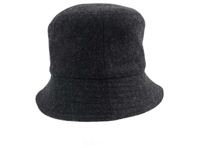 Chapéu bucket de lã e algodão com logo triangular Prada Cinza antracite - vista 4