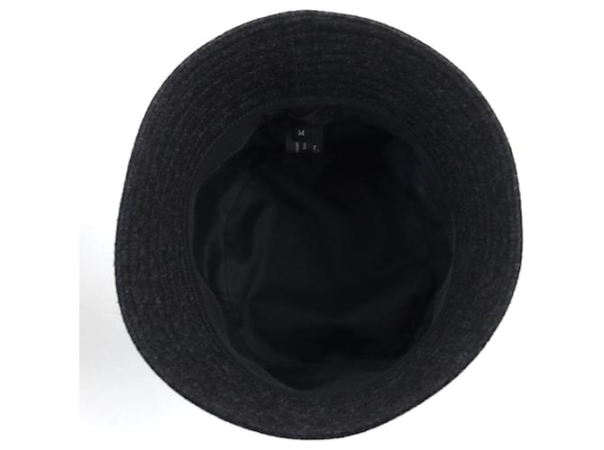 Chapéu bucket de lã e algodão com logo triangular Prada Cinza antracite - vista 6